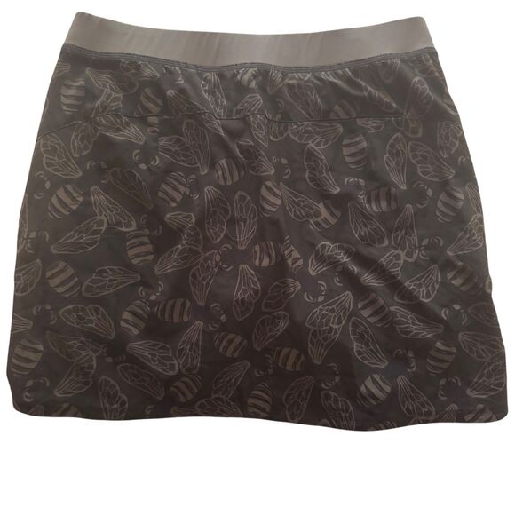 RL RLX Ralph Lauren Skort Bee Print Skirt Shorts Brown M bv - Picture 6 of 13
